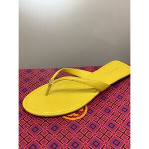 NIB $178 Tory Burch Classic Flip Flop Colza Yellow Sz 8.5